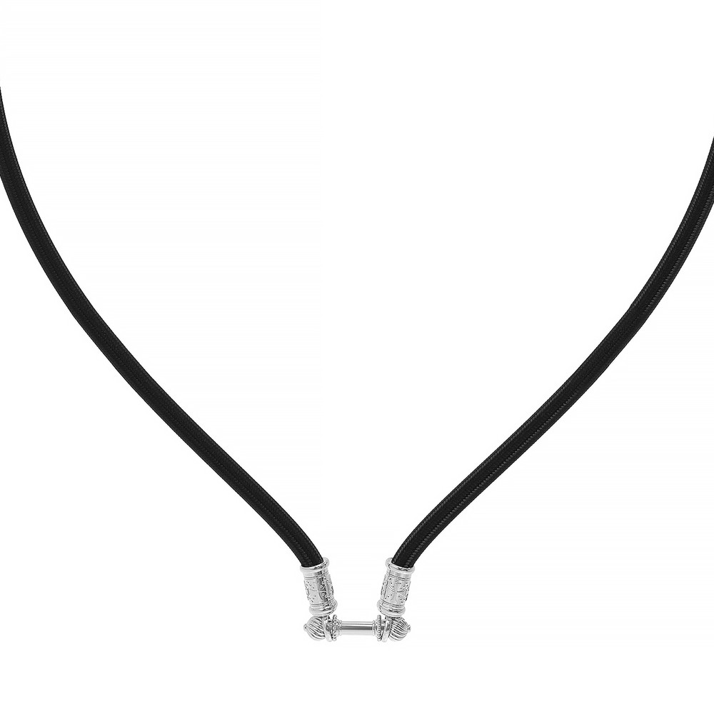 Шнурок шёлковый из белого золота c шёлковым шнурком