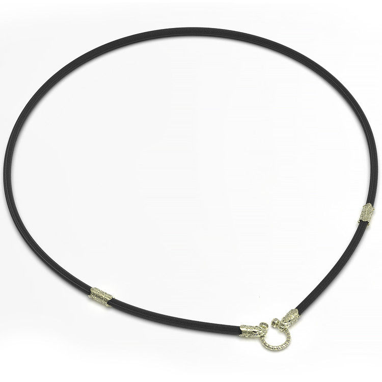 Шнурок шёлковый из зелёного золота c шёлковым шнурком