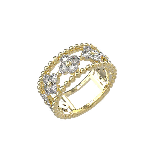 Кольцо из лимонного золота c бриллиантами