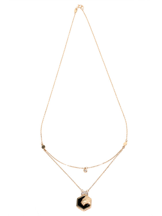 Колье из золота c бриллиантами и ониксом