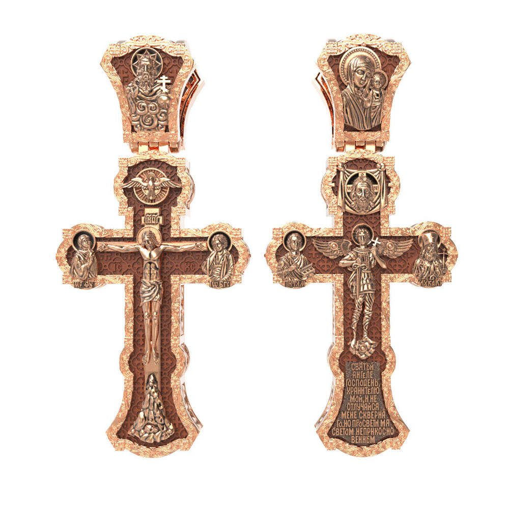 Крест из золота c деревом груши