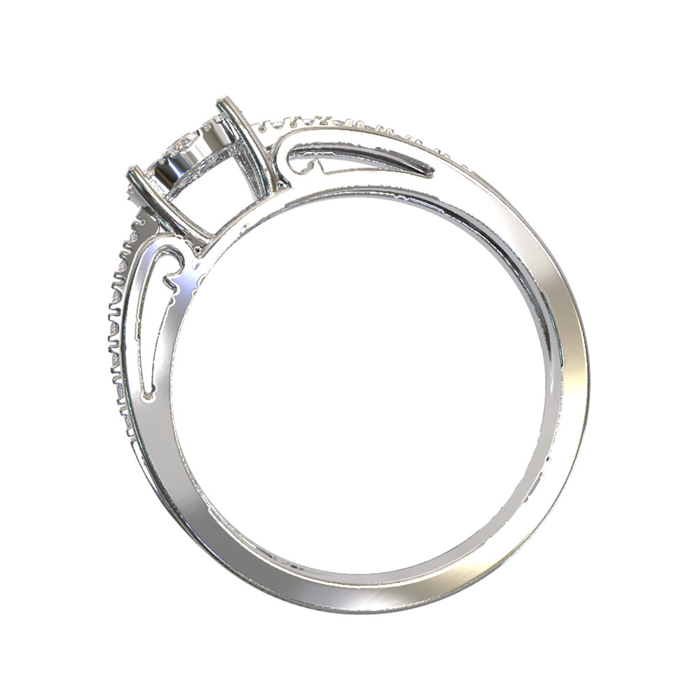 Кольцо из белого золота c бриллиантами