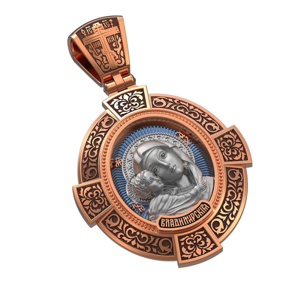 Образок из золота c эмалью