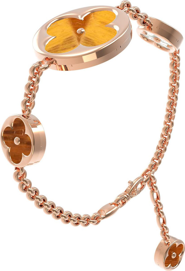 Браслет из золота c тигровым глазом и перламутром