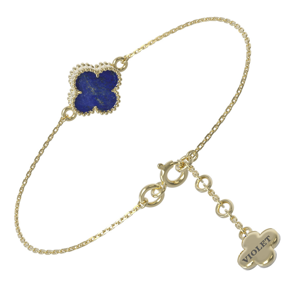 Браслет из лимонного золота c лазуритом