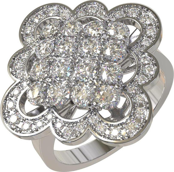 Кольцо из белого золота c бриллиантами