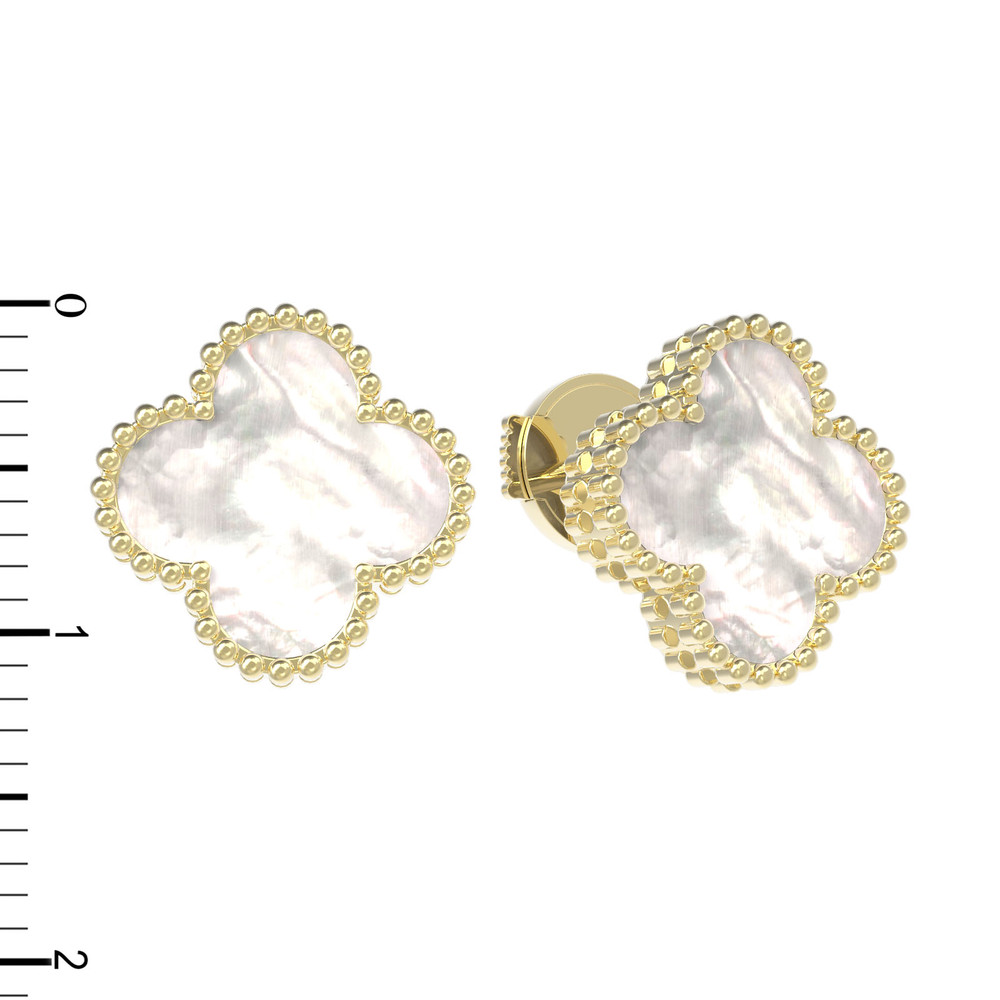Серьги из лимонного золота c перламутром