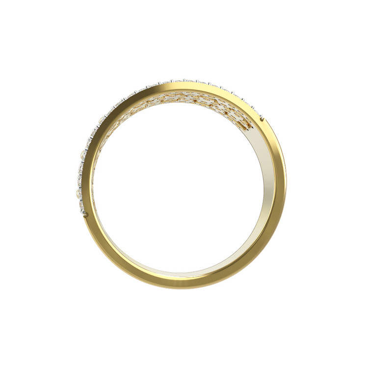 Кольцо из лимонного золота c бриллиантами