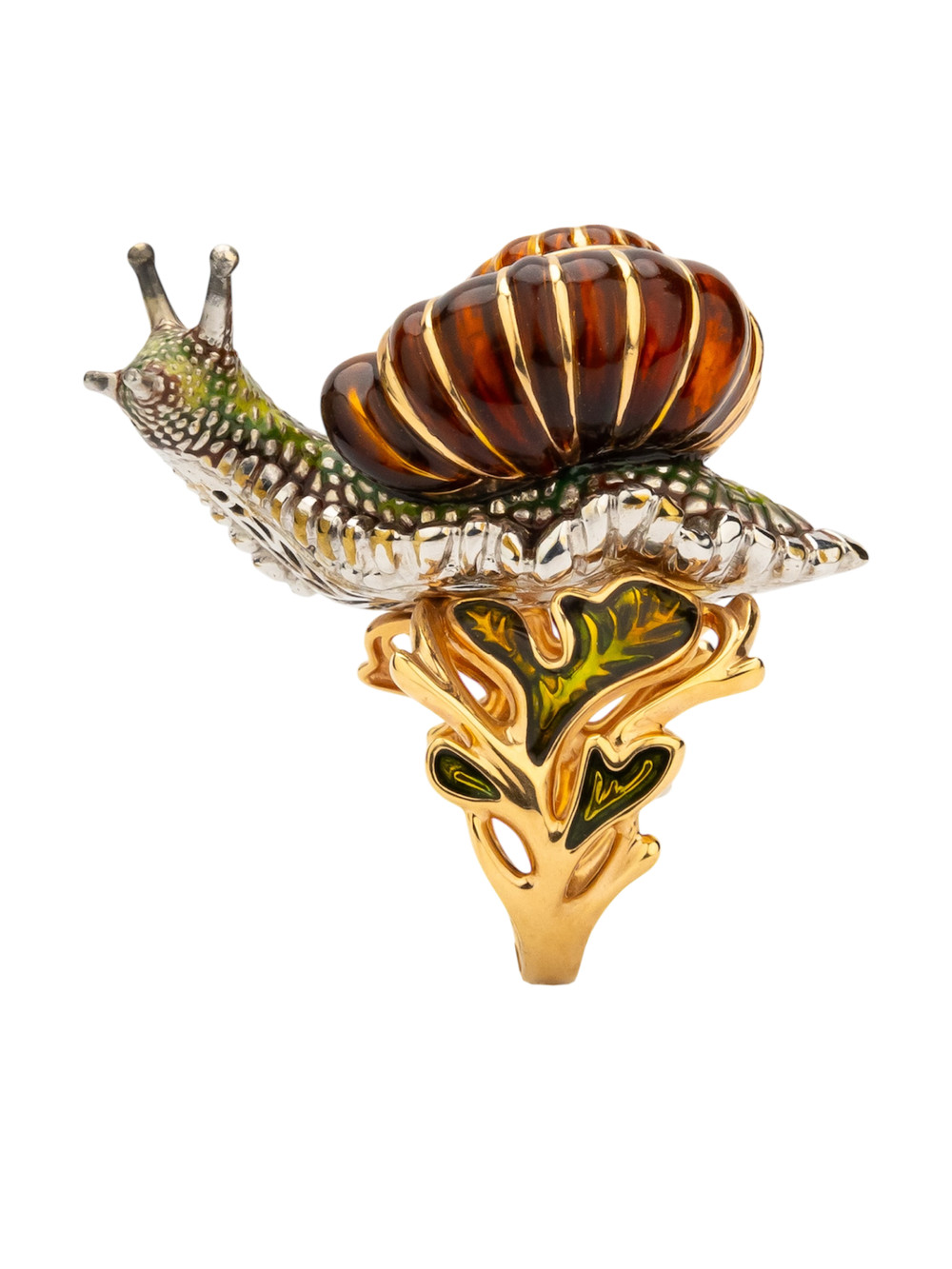 Кольцо из золота c эмалью