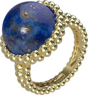 Кольцо из лимонного золота c лазуритом