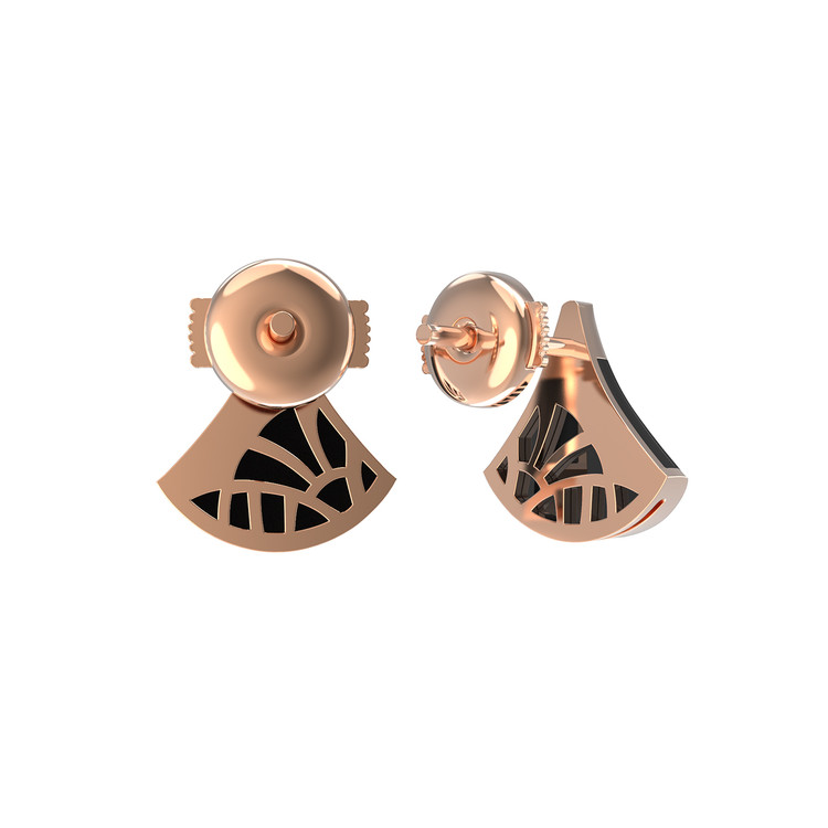 Серьги из золота c бриллиантами и ониксом