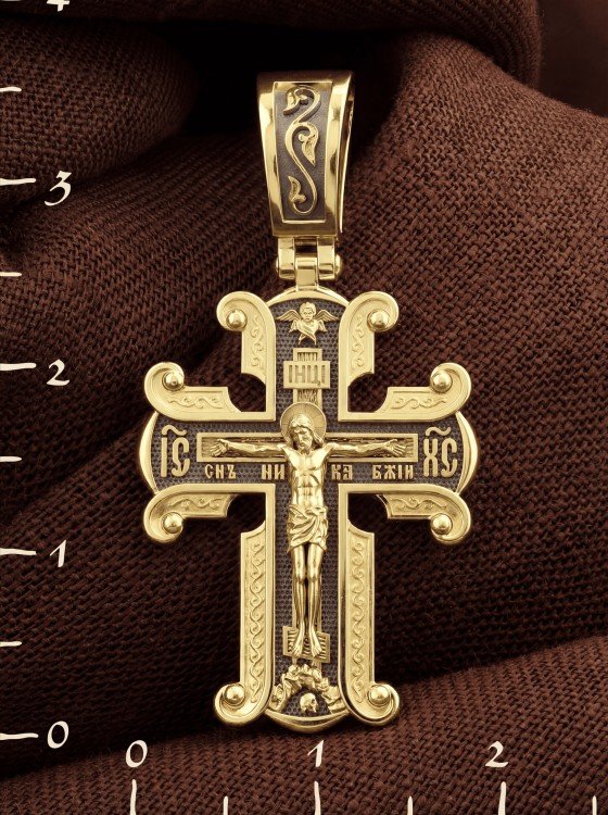 Крест из лимонного золота