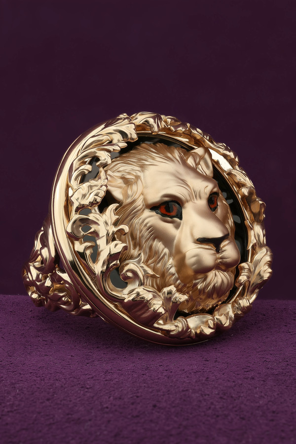 Кольцо из золота c эмалью и ониксом