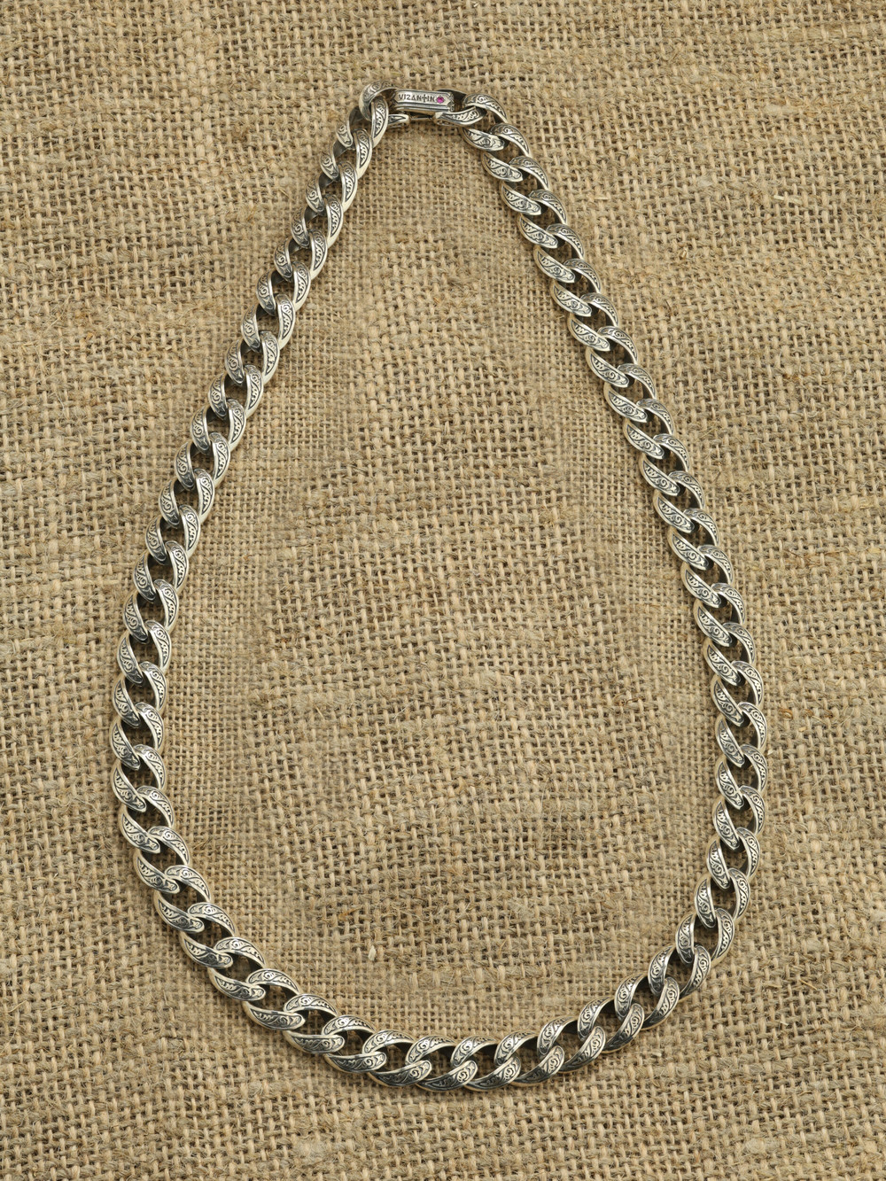 Цепь из серебра c рубином