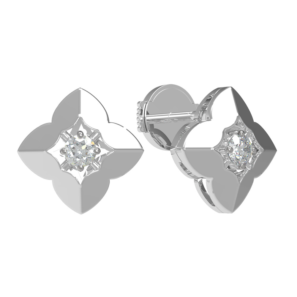 Серьги из белого золота c бриллиантами