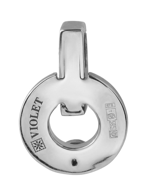 Подвеска из белого золота c бриллиантами и ониксом