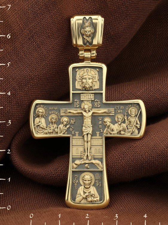 Крест из лимонного золота