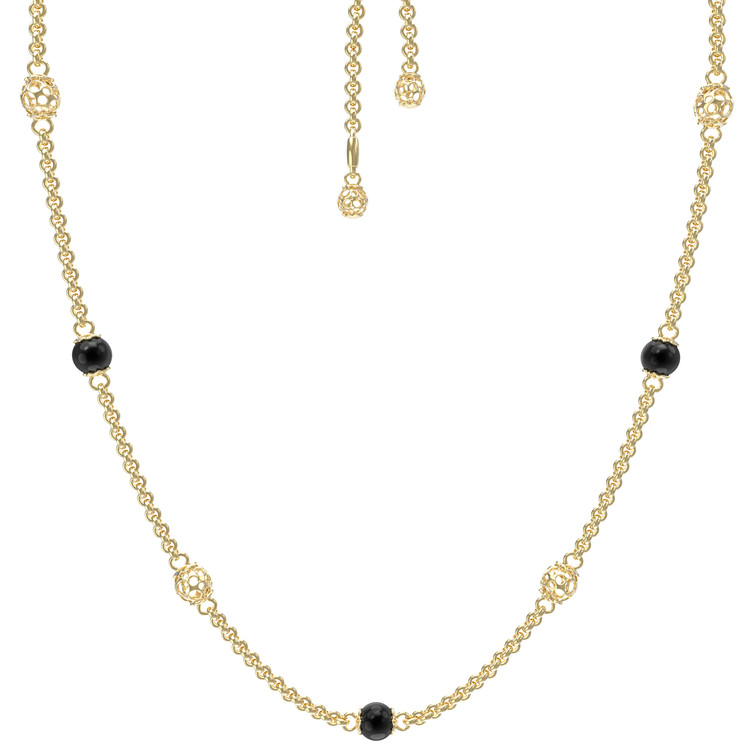 Колье из лимонного золота c ониксом