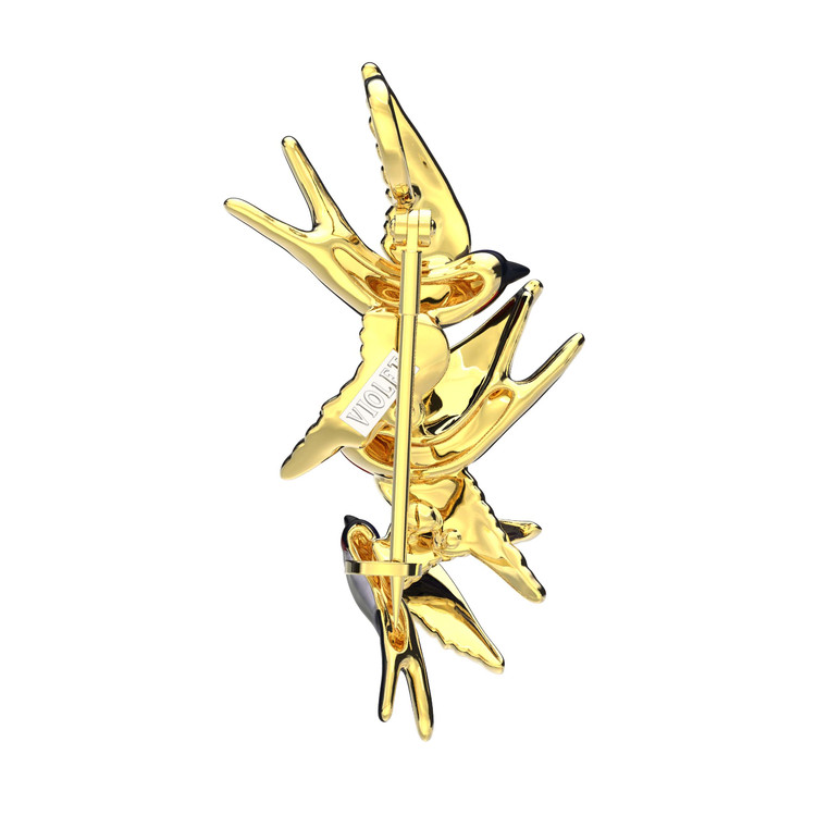 Брошь из лимонного золота c эмалью