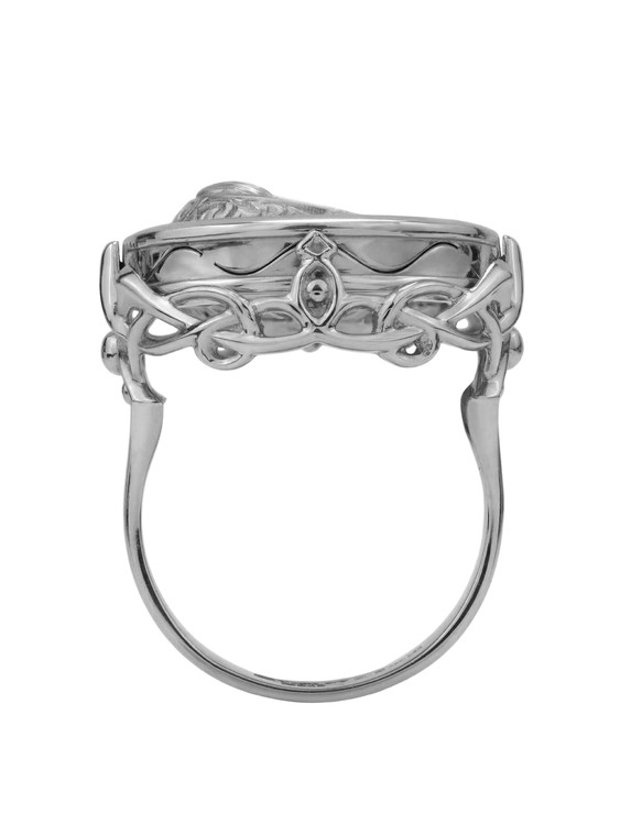 Кольцо из белого золота c бирюзой и лазуритом