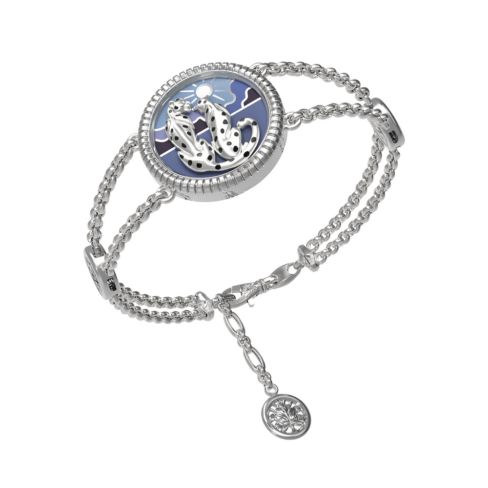 Браслет из белого золота c эмалью