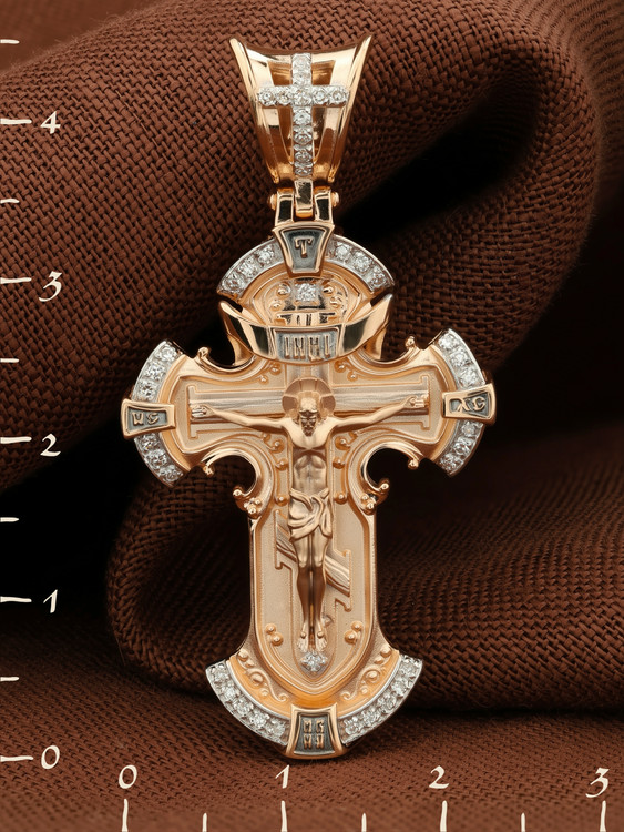 Крест из золота c бриллиантами