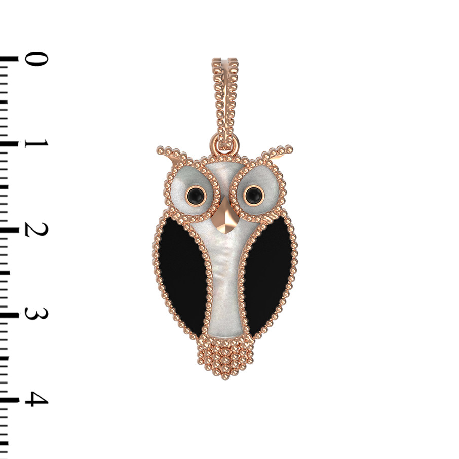 Подвеска из золота c эмалью, ониксом и перламутром