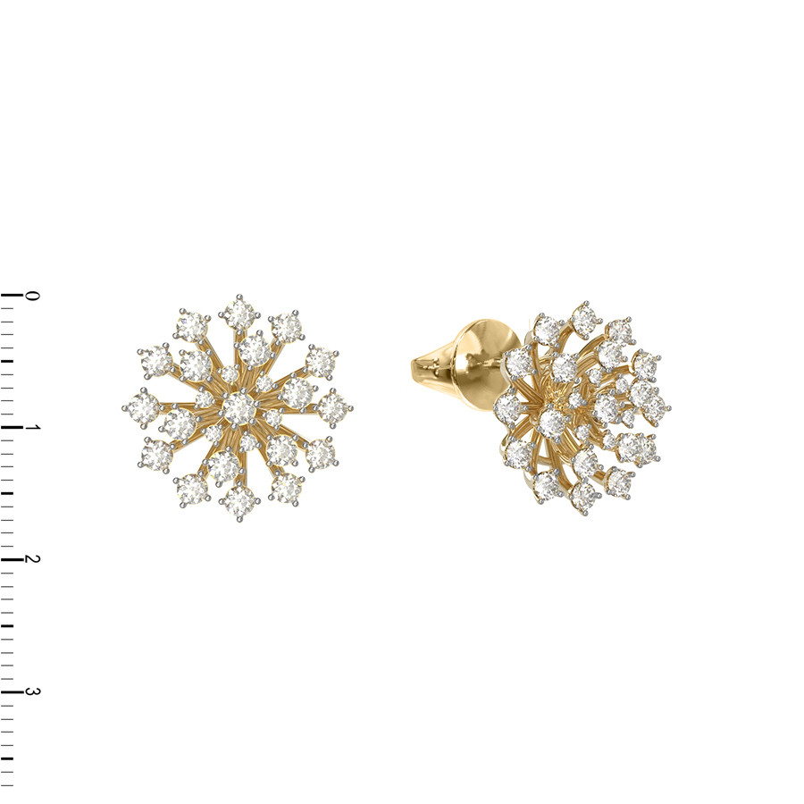 Серьги из лимонного золота c бриллиантами