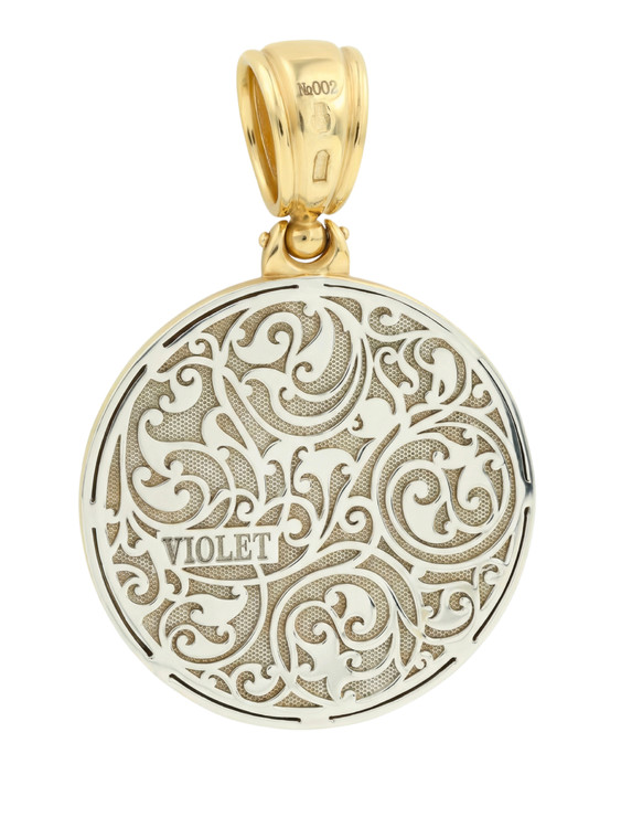 Подвеска из лимонного золота c эмалью