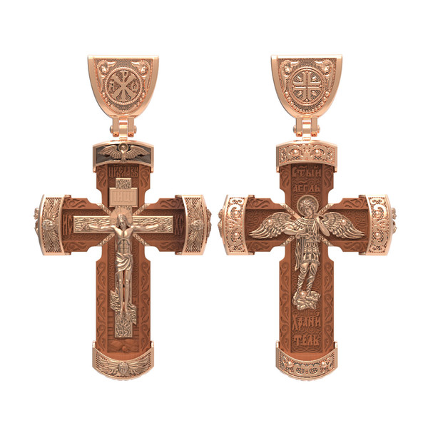 Крест из золота c деревом груши