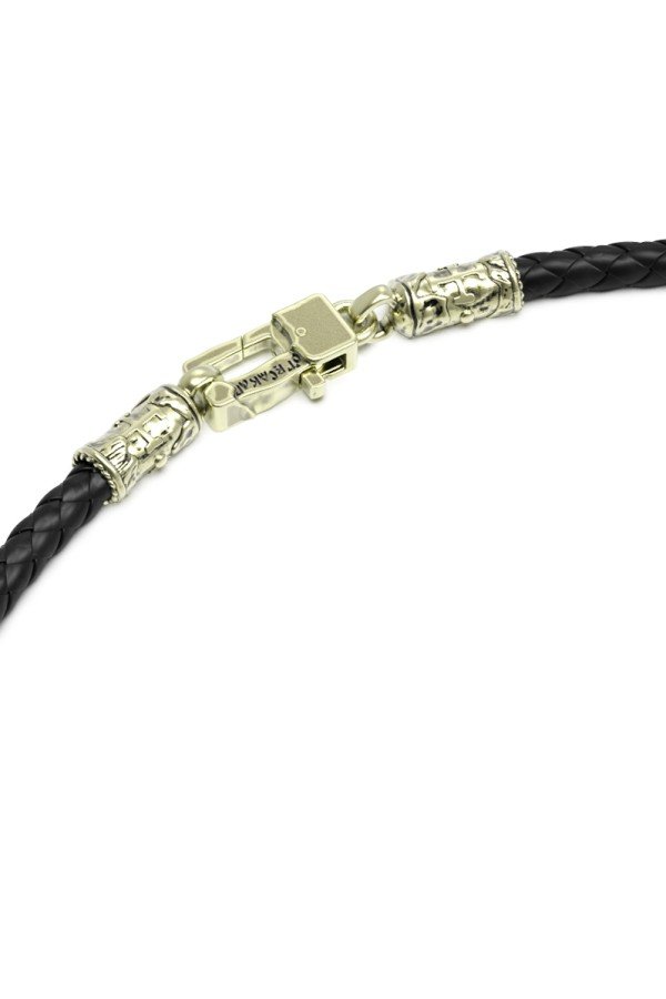 Гайтан из зелёного золота c кожаным шнурком