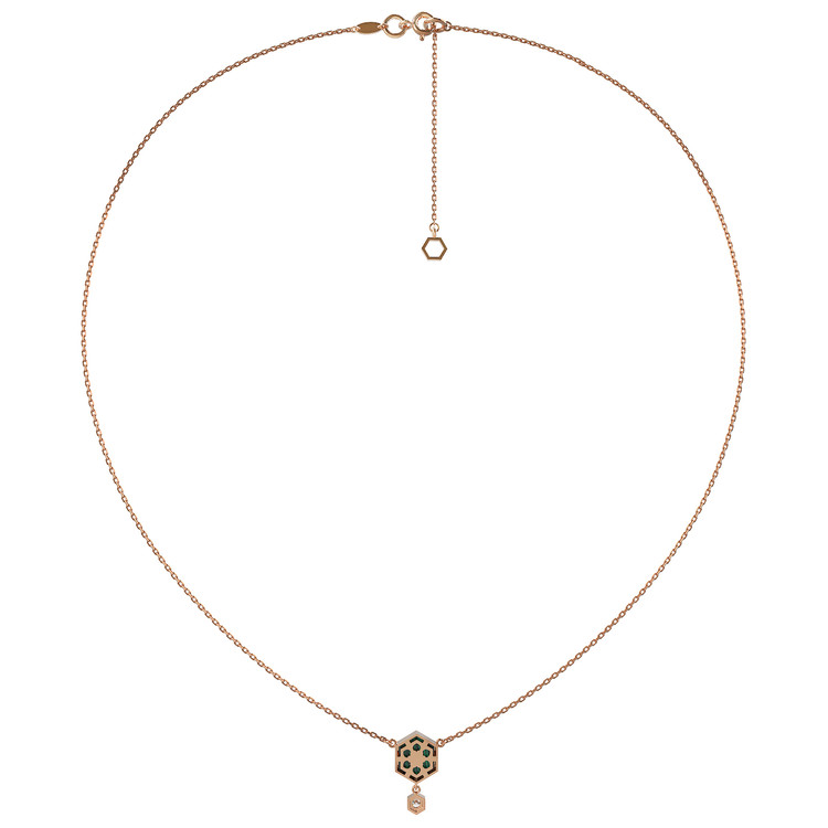 Колье из золота c бриллиантами и малахитом