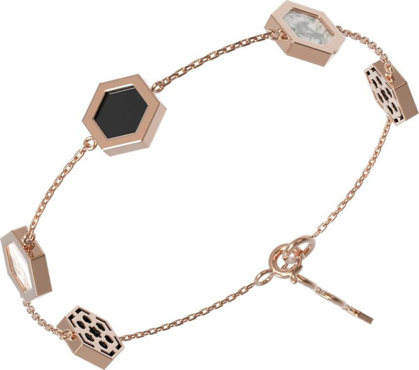 Браслет из золота c ониксом и перламутром