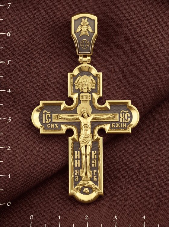 Крест из лимонного золота