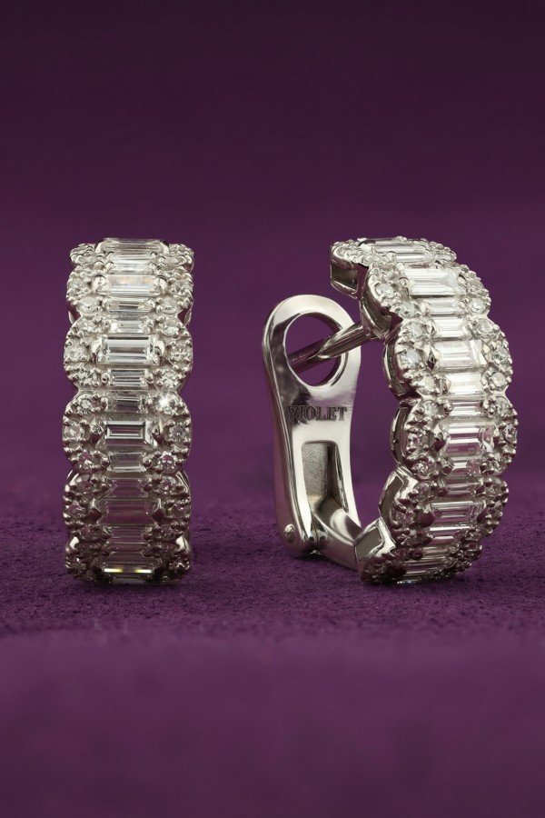 Серьги из белого золота c бриллиантами