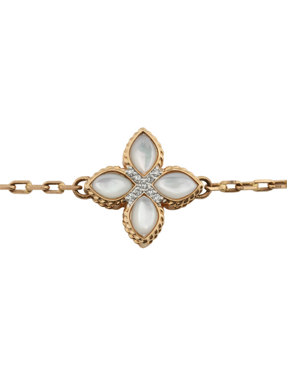 Браслет из золота c бриллиантами и перламутром