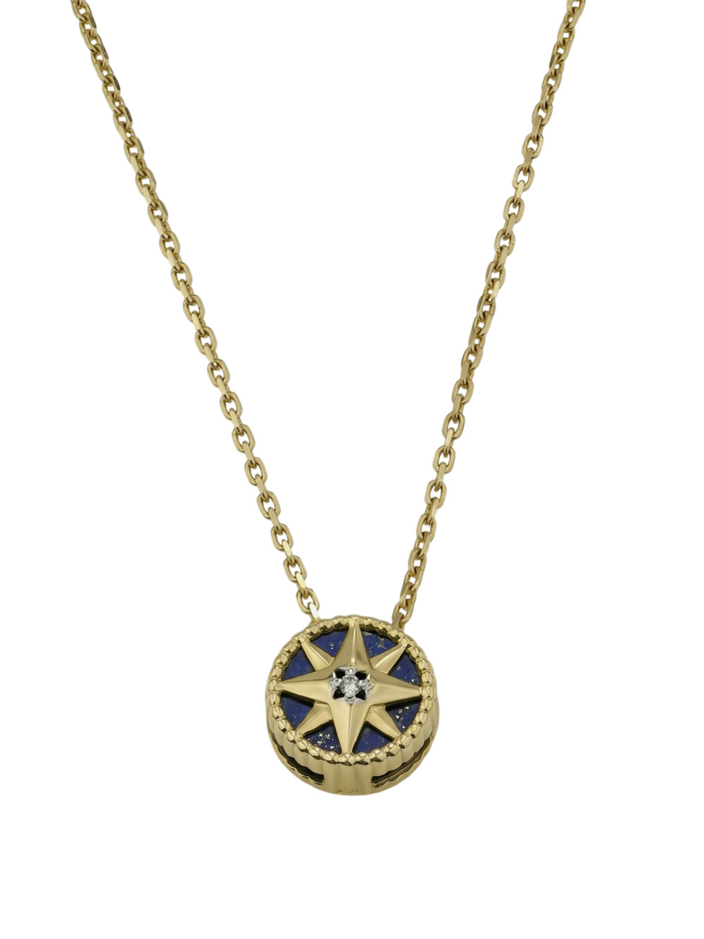 Колье из лимонного золота c бриллиантами и лазуритом