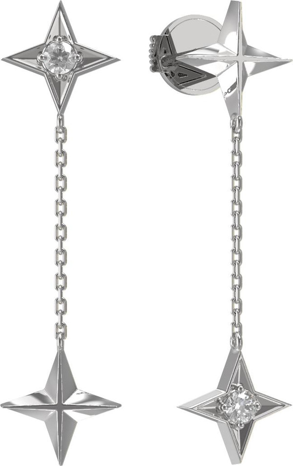 Серьги из белого золота c бриллиантами