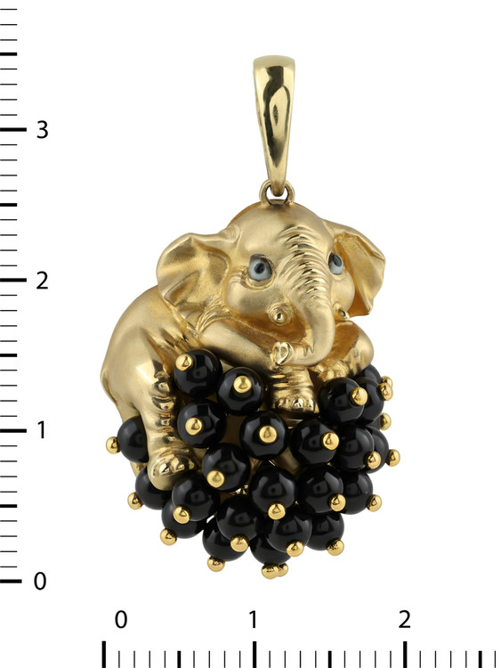 Подвеска из лимонного золота c эмалью и ониксом