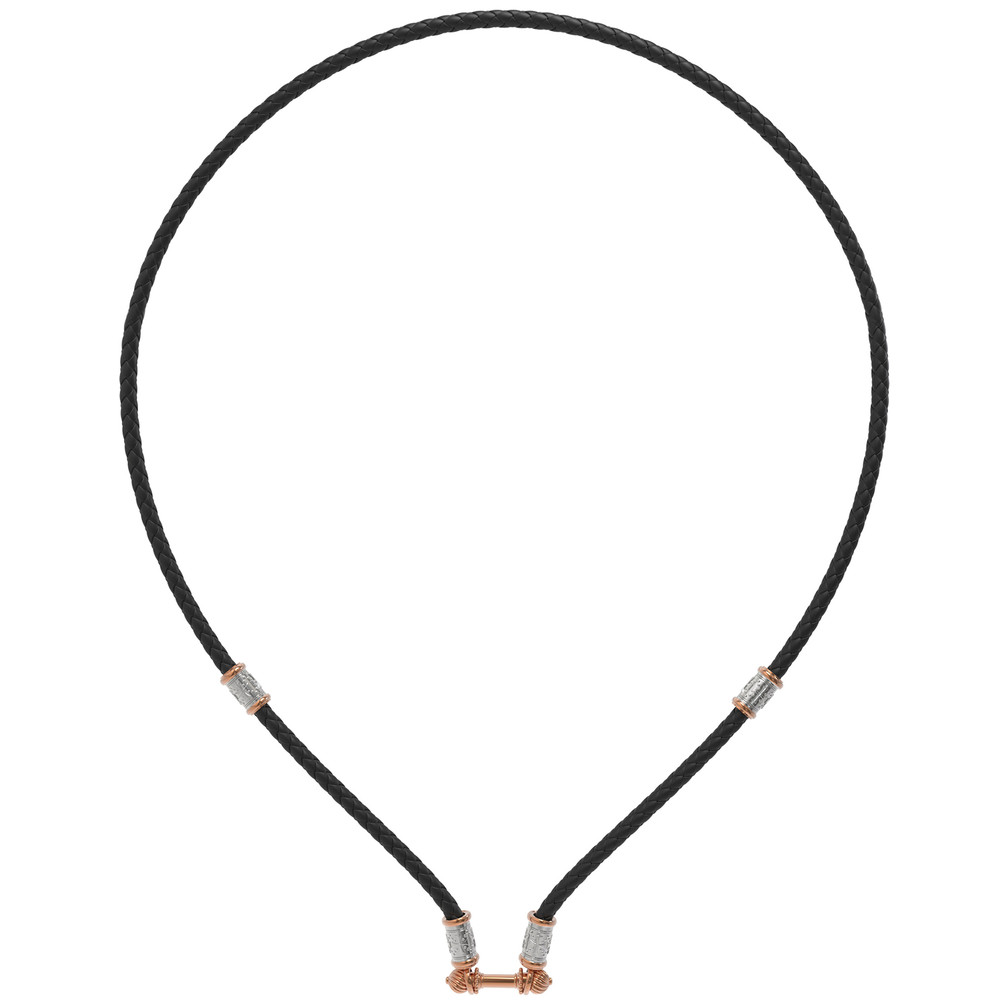 Гайтан из золота c кожаным шнурком