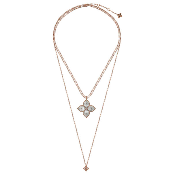 Колье из золота c бриллиантами и перламутром