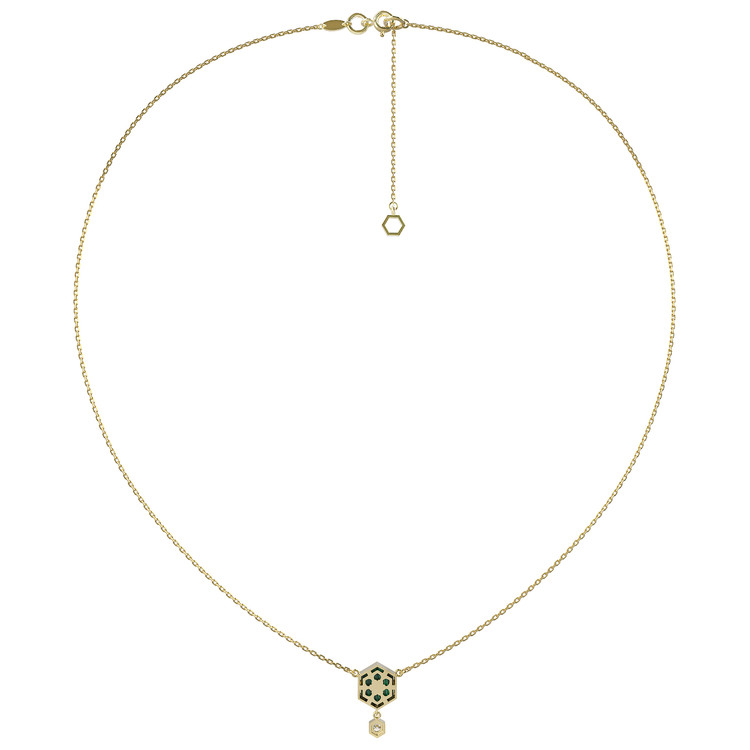 Колье из лимонного золота c бриллиантами и малахитом