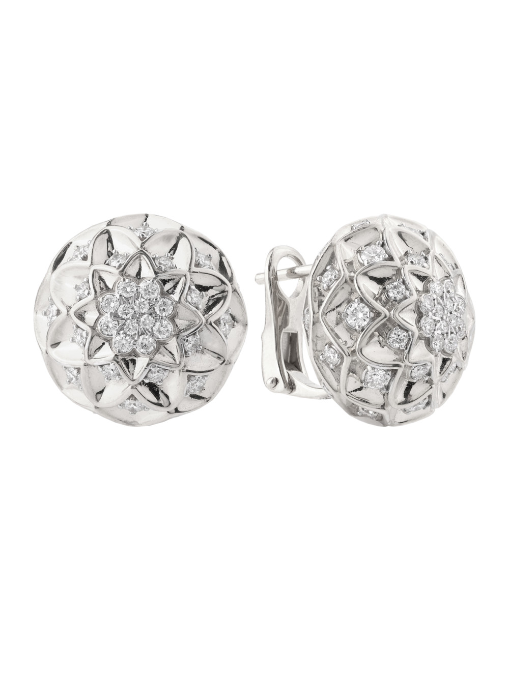 Серьги из белого золота c бриллиантами