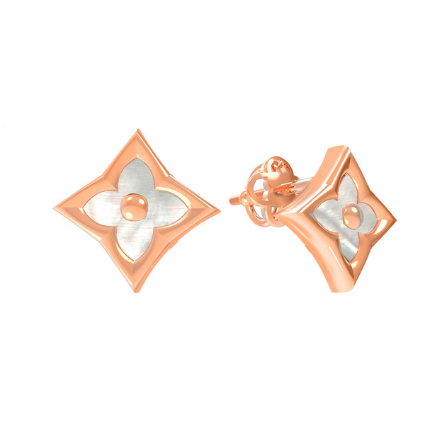 Серьги из золота c перламутром