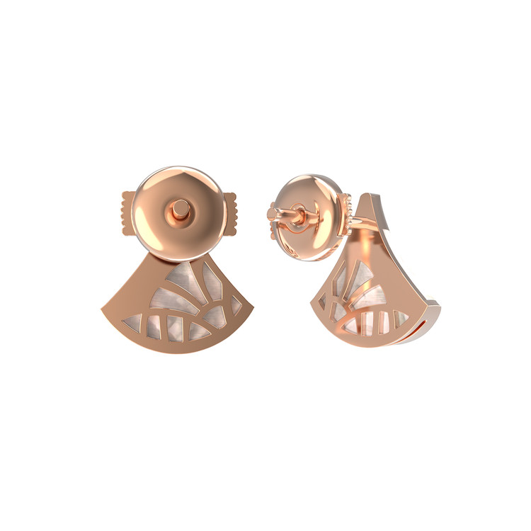 Серьги из золота c бриллиантами и перламутром