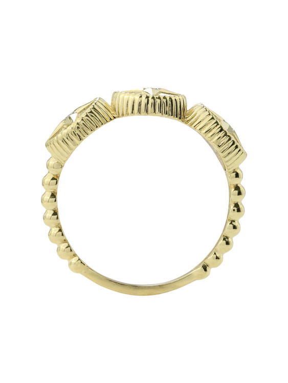 Кольцо из лимонного золота c бриллиантами, малахитом и перламутром