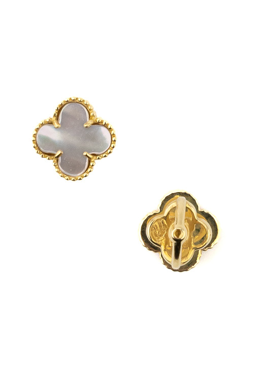 Серьги из лимонного золота c перламутром