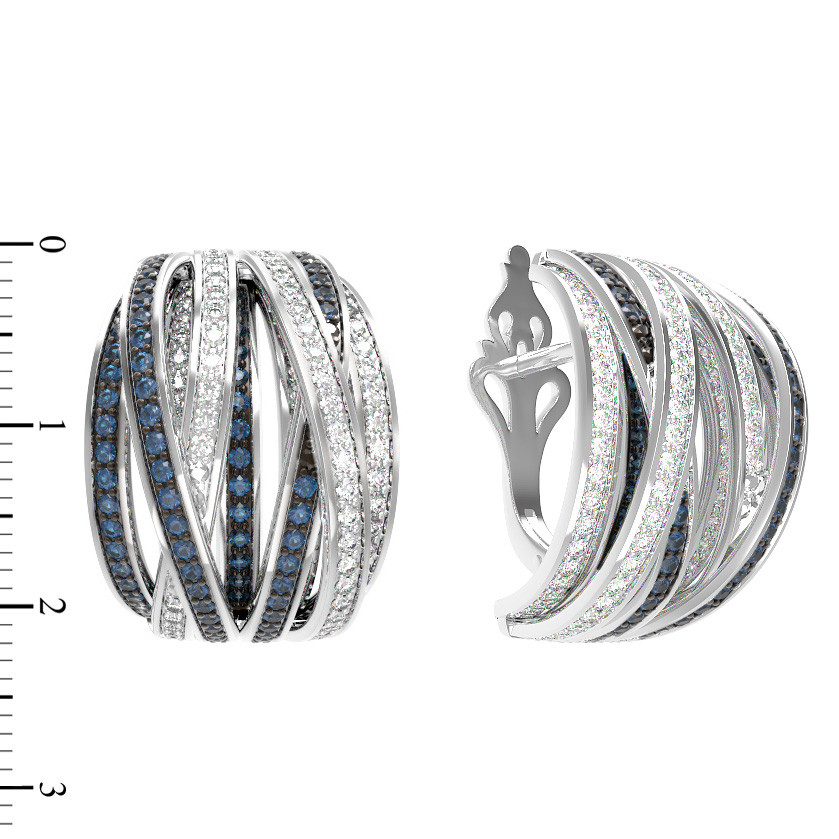 Серьги из белого золота c фианитом