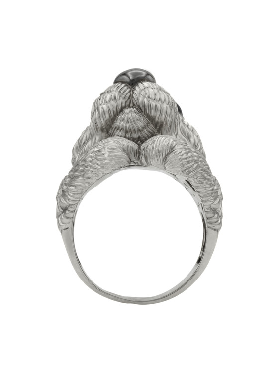 Кольцо из белого золота c эмалью