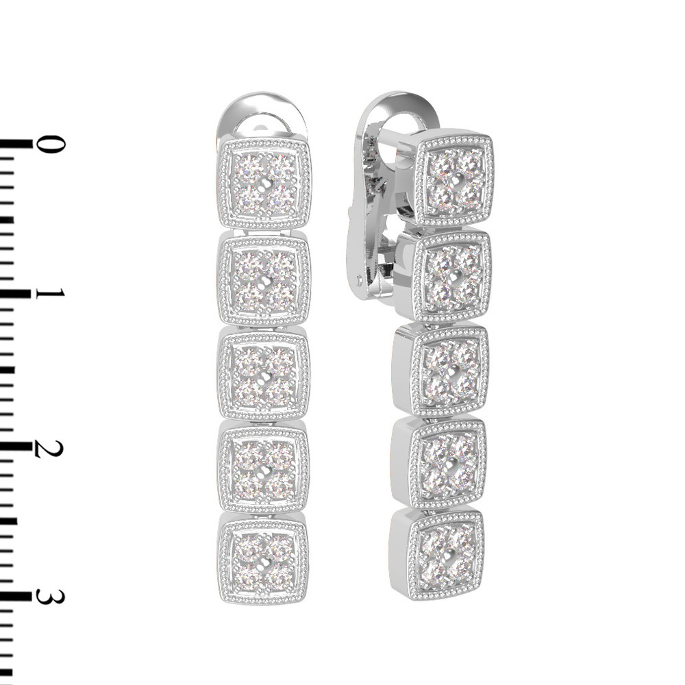 Серьги из белого золота c бриллиантами